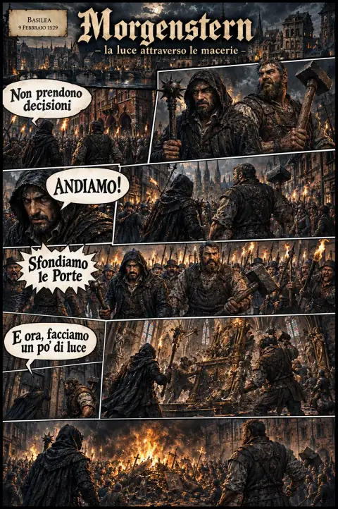 Anteprima di una tavola a fumetti tratta dal romanzo Morgenstern